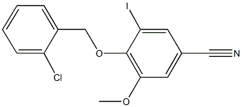 4-[(2-chlorobenzyl)oxy]-3-iodo-5-methoxybenzonitrile Struktur