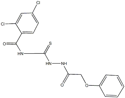 2,4-dichloro-N-{[2-(phenoxyacetyl)hydrazino]carbothioyl}benzamide Struktur