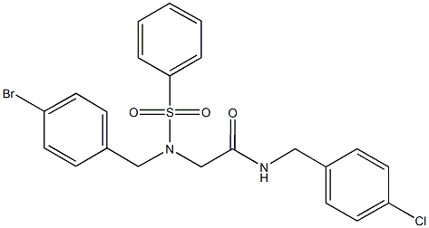 2-[(4-bromobenzyl)(phenylsulfonyl)amino]-N-(4-chlorobenzyl)acetamide Struktur