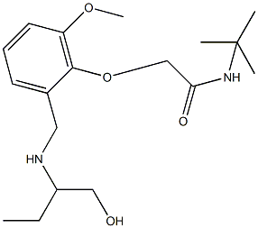 N-(tert-butyl)-2-[2-({[1-(hydroxymethyl)propyl]amino}methyl)-6-methoxyphenoxy]acetamide Struktur