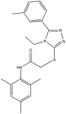 2-{[4-ethyl-5-(3-methylphenyl)-4H-1,2,4-triazol-3-yl]sulfanyl}-N-mesitylacetamide Struktur