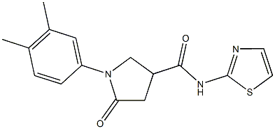 1-(3,4-dimethylphenyl)-5-oxo-N-(1,3-thiazol-2-yl)-3-pyrrolidinecarboxamide Struktur