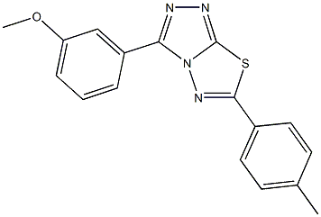 methyl 3-[6-(4-methylphenyl)[1,2,4]triazolo[3,4-b][1,3,4]thiadiazol-3-yl]phenyl ether Struktur