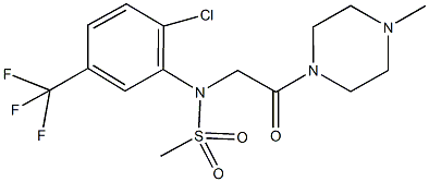 N-[2-chloro-5-(trifluoromethyl)phenyl]-N-[2-(4-methyl-1-piperazinyl)-2-oxoethyl]methanesulfonamide Struktur