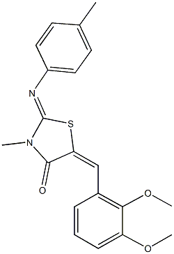 5-(2,3-dimethoxybenzylidene)-3-methyl-2-[(4-methylphenyl)imino]-1,3-thiazolidin-4-one Struktur