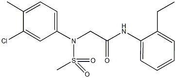 2-[3-chloro-4-methyl(methylsulfonyl)anilino]-N-(2-ethylphenyl)acetamide Struktur