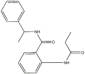 N-(1-phenylethyl)-2-(propionylamino)benzamide Struktur