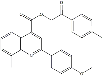 2-(4-methylphenyl)-2-oxoethyl 2-(4-methoxyphenyl)-8-methyl-4-quinolinecarboxylate Struktur