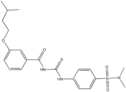 4-[({[3-(isopentyloxy)benzoyl]amino}carbothioyl)amino]-N,N-dimethylbenzenesulfonamide Struktur