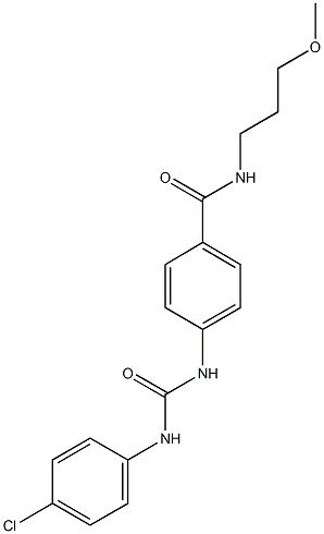 4-{[(4-chloroanilino)carbonyl]amino}-N-(3-methoxypropyl)benzamide Struktur