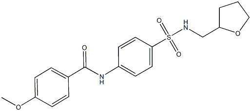 4-methoxy-N-(4-{[(tetrahydro-2-furanylmethyl)amino]sulfonyl}phenyl)benzamide Struktur