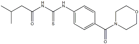 N-(3-methylbutanoyl)-N'-[4-(4-morpholinylcarbonyl)phenyl]thiourea Struktur