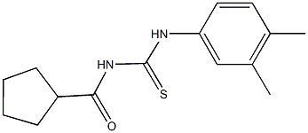 N-(cyclopentylcarbonyl)-N'-(3,4-dimethylphenyl)thiourea Struktur