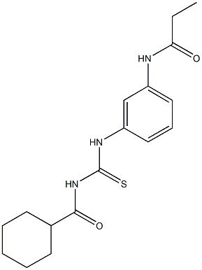 N-[3-({[(cyclohexylcarbonyl)amino]carbothioyl}amino)phenyl]propanamide Struktur