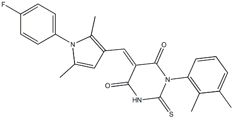 1-(2,3-dimethylphenyl)-5-{[1-(4-fluorophenyl)-2,5-dimethyl-1H-pyrrol-3-yl]methylene}-2-thioxodihydro-4,6(1H,5H)-pyrimidinedione Struktur