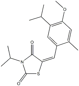 3-isopropyl-5-(5-isopropyl-4-methoxy-2-methylbenzylidene)-1,3-thiazolidine-2,4-dione Struktur