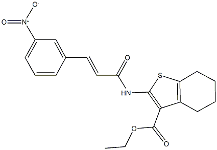 ethyl 2-[(3-{3-nitrophenyl}acryloyl)amino]-4,5,6,7-tetrahydro-1-benzothiophene-3-carboxylate Struktur