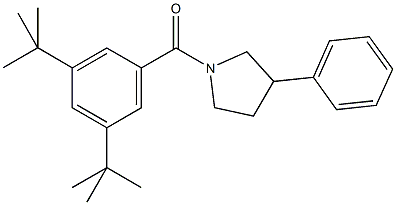 1-(3,5-ditert-butylbenzoyl)-3-phenylpyrrolidine Struktur