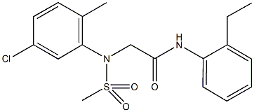 2-[5-chloro-2-methyl(methylsulfonyl)anilino]-N-(2-ethylphenyl)acetamide Struktur