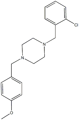 4-{[4-(2-chlorobenzyl)-1-piperazinyl]methyl}phenyl methyl ether Struktur