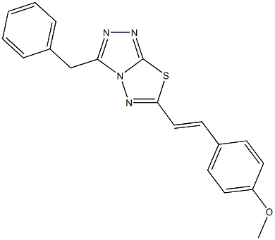 4-[2-(3-benzyl[1,2,4]triazolo[3,4-b][1,3,4]thiadiazol-6-yl)vinyl]phenyl methyl ether Struktur