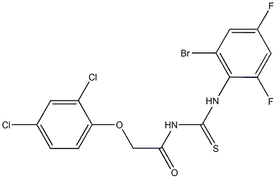 N-(2-bromo-4,6-difluorophenyl)-N'-[(2,4-dichlorophenoxy)acetyl]thiourea Struktur