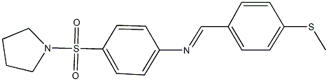 N-[4-(methylsulfanyl)benzylidene]-N-[4-(1-pyrrolidinylsulfonyl)phenyl]amine Struktur