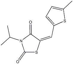 3-isopropyl-5-[(5-methylthien-2-yl)methylene]-1,3-thiazolidine-2,4-dione Struktur