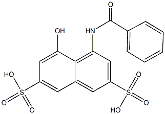 4-(benzoylamino)-5-hydroxy-2,7-naphthalenedisulfonic acid Struktur