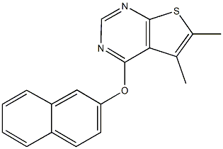 5,6-dimethyl-4-(2-naphthyloxy)thieno[2,3-d]pyrimidine Struktur