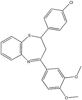 2-(4-chlorophenyl)-4-(3,4-dimethoxyphenyl)-2,3-dihydro-1,5-benzothiazepine Struktur