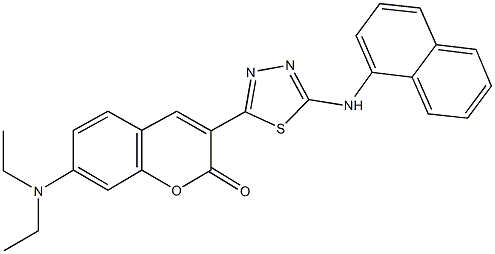 7-(diethylamino)-3-[5-(1-naphthylamino)-1,3,4-thiadiazol-2-yl]-2H-chromen-2-one Struktur