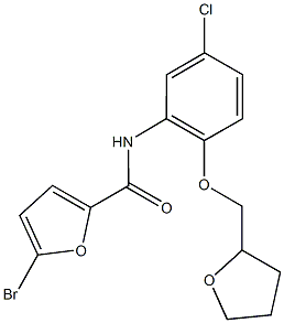 5-bromo-N-[5-chloro-2-(tetrahydro-2-furanylmethoxy)phenyl]-2-furamide Struktur