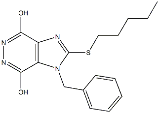 1-benzyl-2-(pentylsulfanyl)-1H-imidazo[4,5-d]pyridazine-4,7-diol Struktur