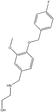 2-({4-[(4-fluorobenzyl)oxy]-3-methoxybenzyl}amino)ethanol Struktur