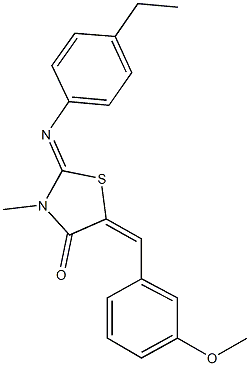 2-[(4-ethylphenyl)imino]-5-(3-methoxybenzylidene)-3-methyl-1,3-thiazolidin-4-one Struktur