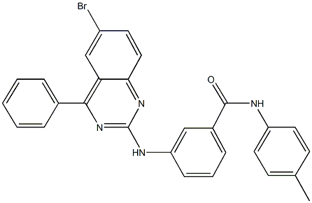 3-[(6-bromo-4-phenyl-2-quinazolinyl)amino]-N-(4-methylphenyl)benzamide Struktur