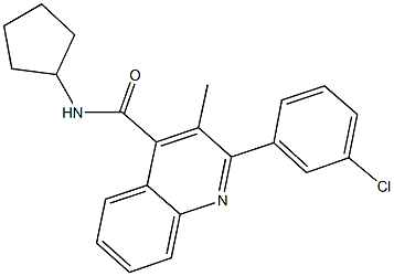 2-(3-chlorophenyl)-N-cyclopentyl-3-methyl-4-quinolinecarboxamide Struktur