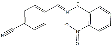 4-(2-{2-nitrophenyl}carbohydrazonoyl)benzonitrile Struktur