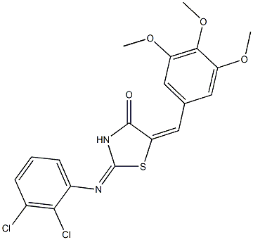 2-[(2,3-dichlorophenyl)imino]-5-(3,4,5-trimethoxybenzylidene)-1,3-thiazolidin-4-one Struktur