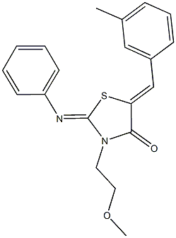 3-(2-methoxyethyl)-5-(3-methylbenzylidene)-2-(phenylimino)-1,3-thiazolidin-4-one Struktur