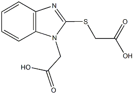 {[1-(carboxymethyl)-1H-benzimidazol-2-yl]sulfanyl}acetic acid Struktur