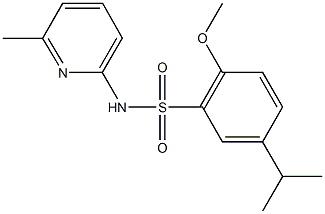 5-isopropyl-2-methoxy-N-(6-methyl-2-pyridinyl)benzenesulfonamide Struktur