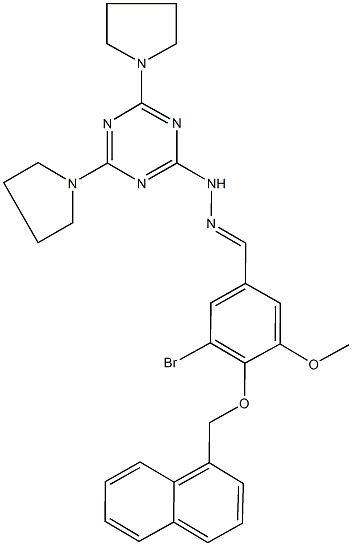 3-bromo-5-methoxy-4-(1-naphthylmethoxy)benzaldehyde (4,6-dipyrrolidin-1-yl-1,3,5-triazin-2-yl)hydrazone Struktur