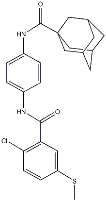 N-(4-{[2-chloro-5-(methylsulfanyl)benzoyl]amino}phenyl)-1-adamantanecarboxamide Struktur