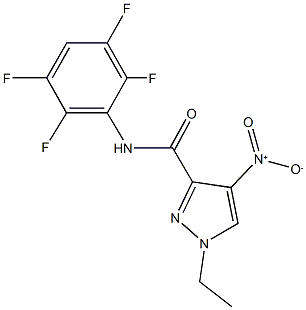 1-ethyl-4-nitro-N-(2,3,5,6-tetrafluorophenyl)-1H-pyrazole-3-carboxamide Struktur