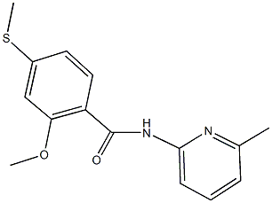 2-methoxy-N-(6-methyl-2-pyridinyl)-4-(methylsulfanyl)benzamide Struktur