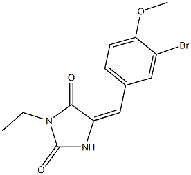 5-(3-bromo-4-methoxybenzylidene)-3-ethyl-2,4-imidazolidinedione Struktur