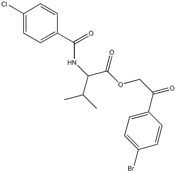 2-(4-bromophenyl)-2-oxoethyl 2-[(4-chlorobenzoyl)amino]-3-methylbutanoate Struktur