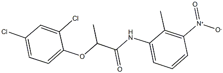 2-(2,4-dichlorophenoxy)-N-{3-nitro-2-methylphenyl}propanamide Struktur